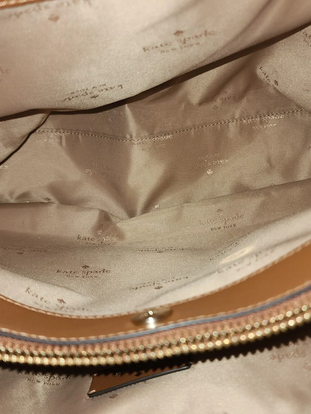 Kate Spade Large Dumpling Satchel Warm Gingerbread Flawless w/ Strap